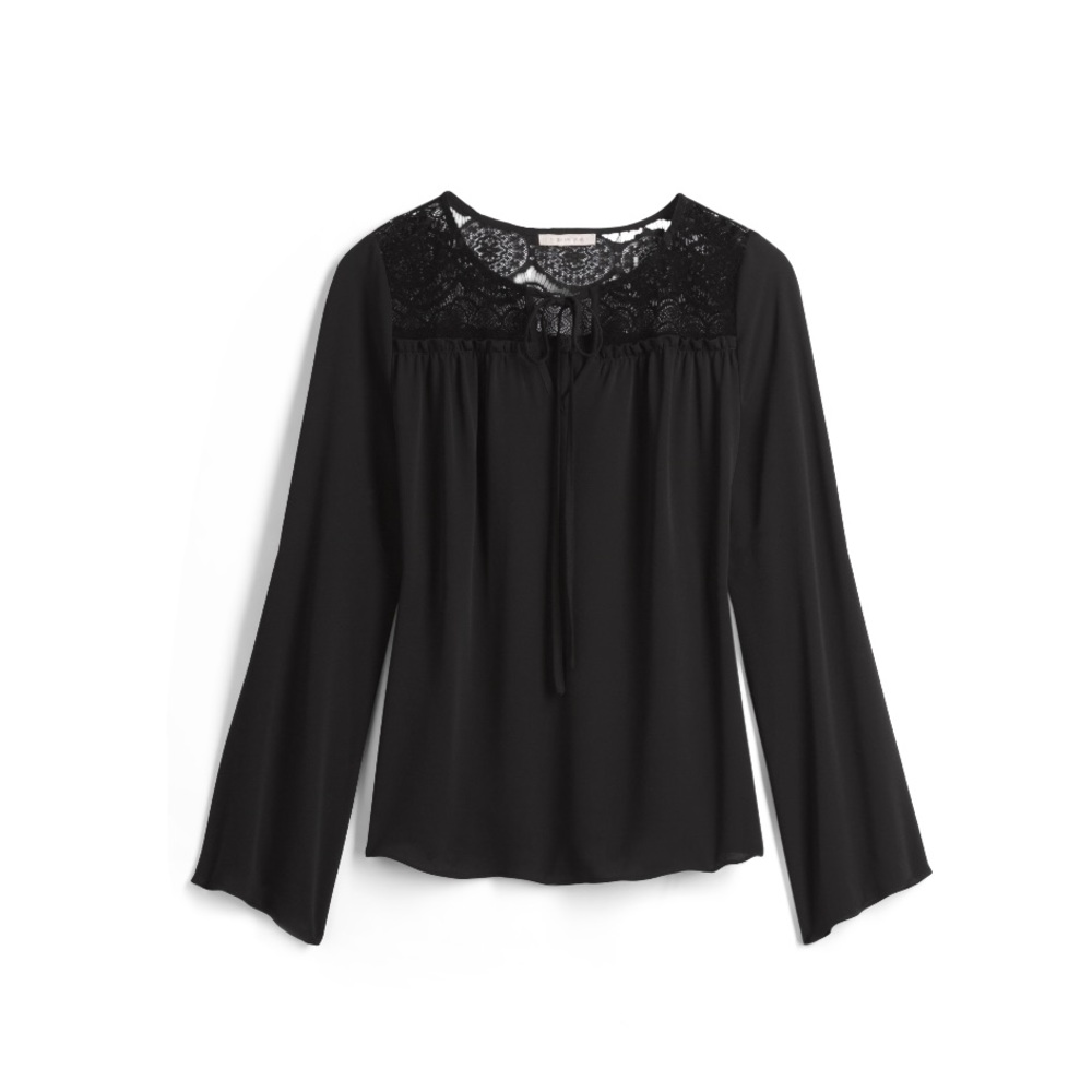 StitchFix Skies are blue black blouse